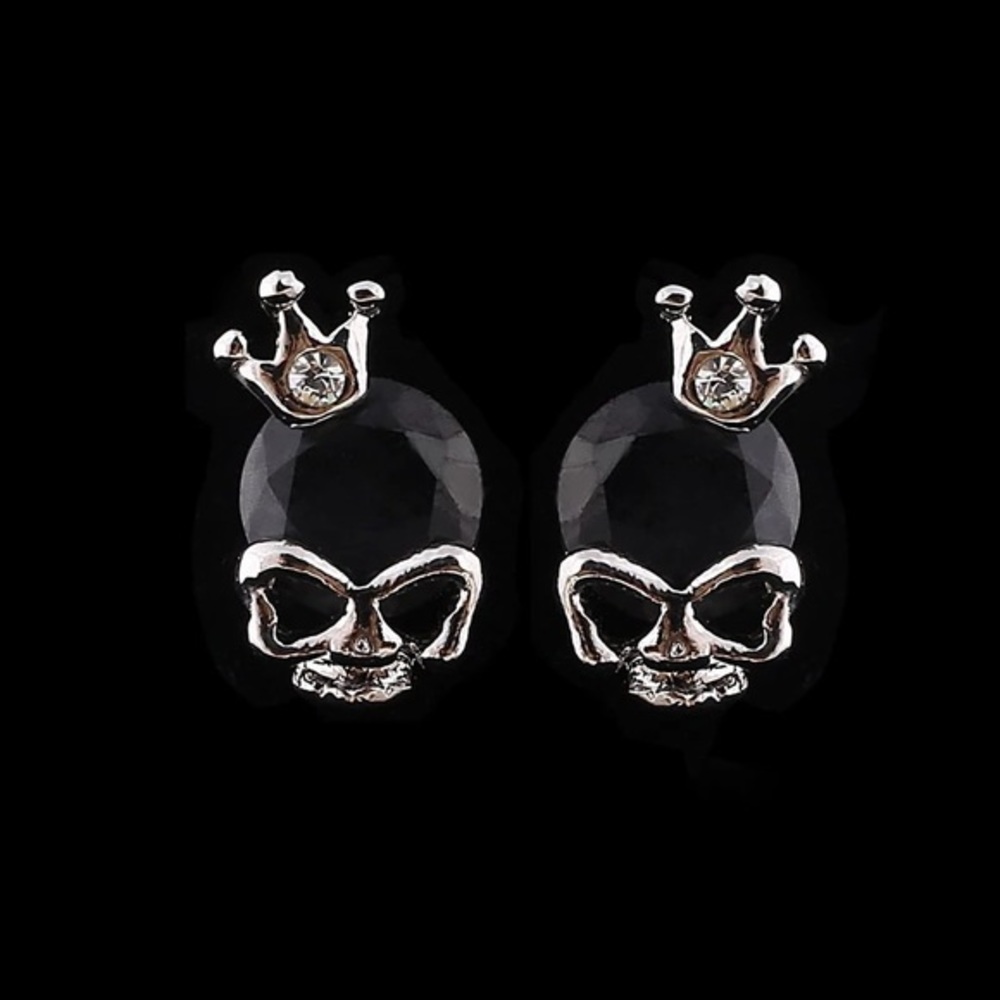 Skull Stud Earrings - Picture 2 of 6